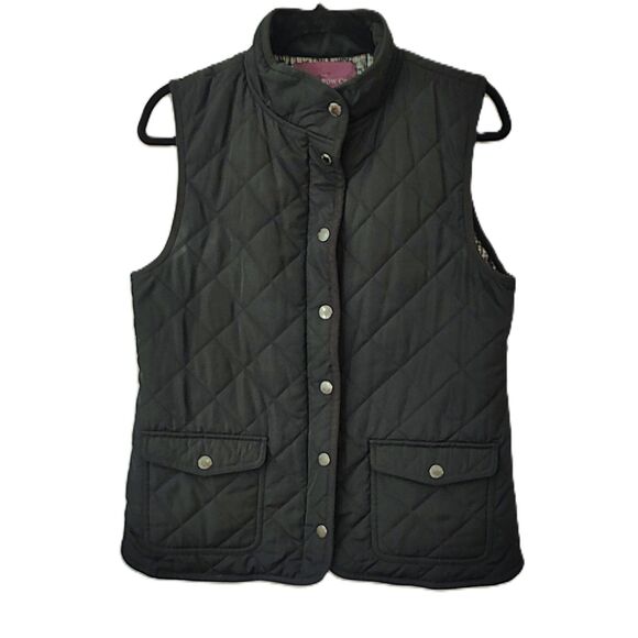 Savile Row Co Black Quilted Vest Medium Women's Sleeveless Jacket - Picture 1 of 5